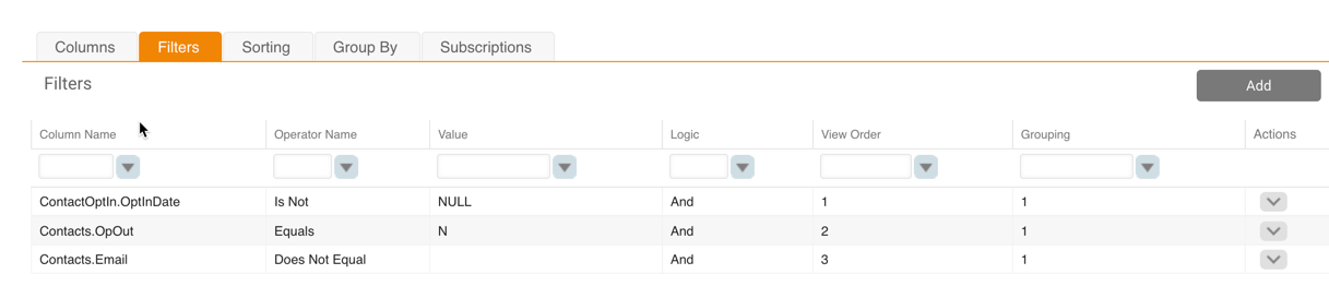 SM KB reportfilters