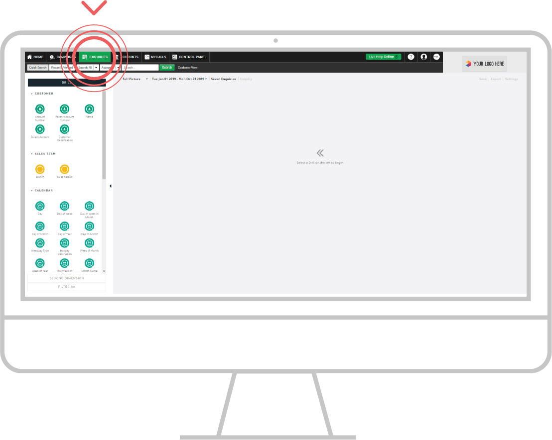 How to change setting in Sales Vs Gaps - desktop 1