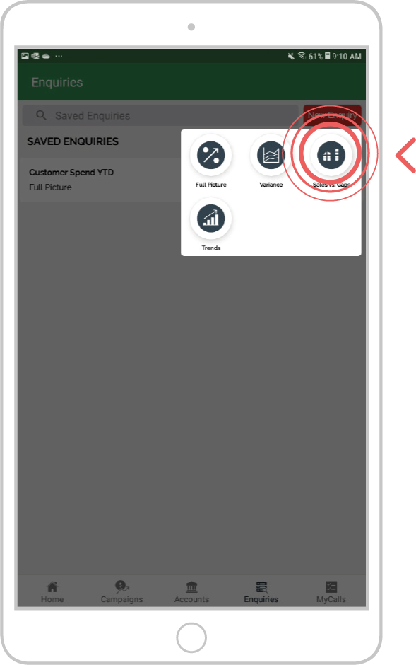 Settings in sales vs gaps - android 2