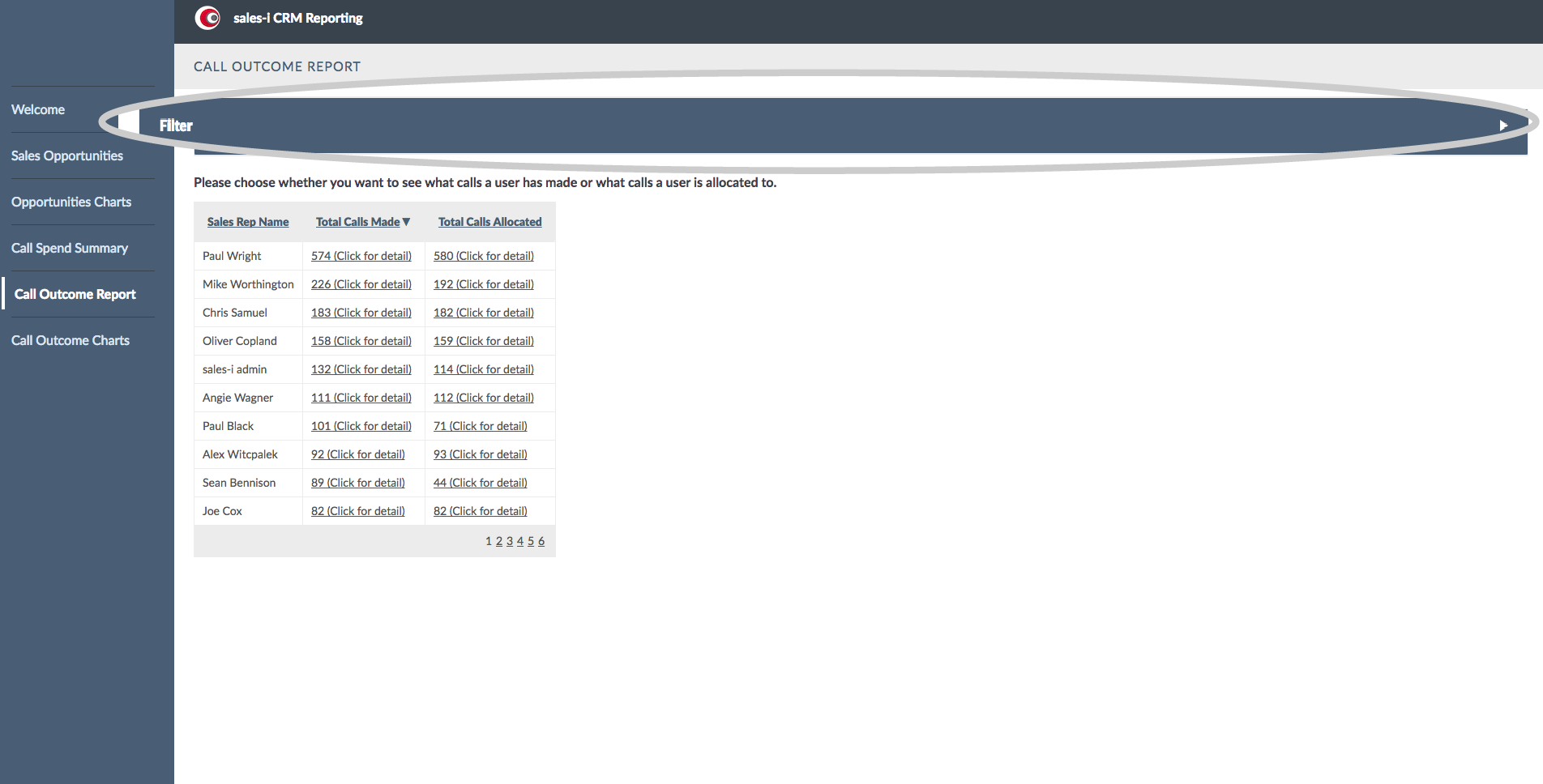 How to filter reports with sub category 5-01