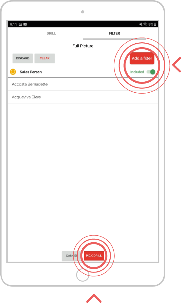 add additional filters to an enquiry - android 9