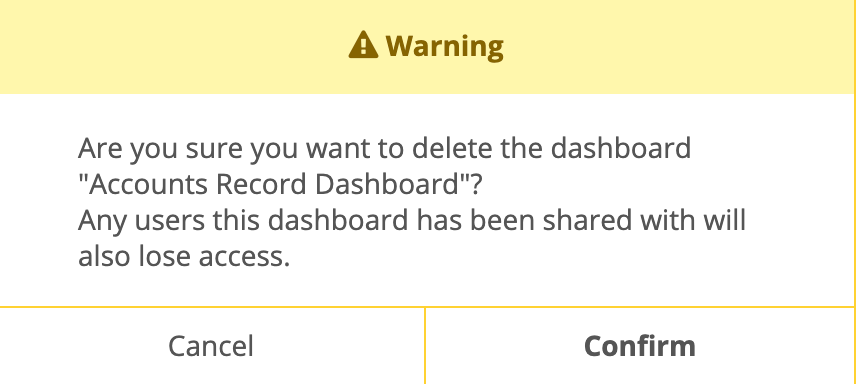 DD Dashboard Delete