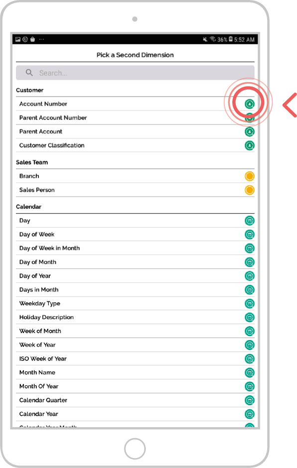 Add a second dimension - android 4