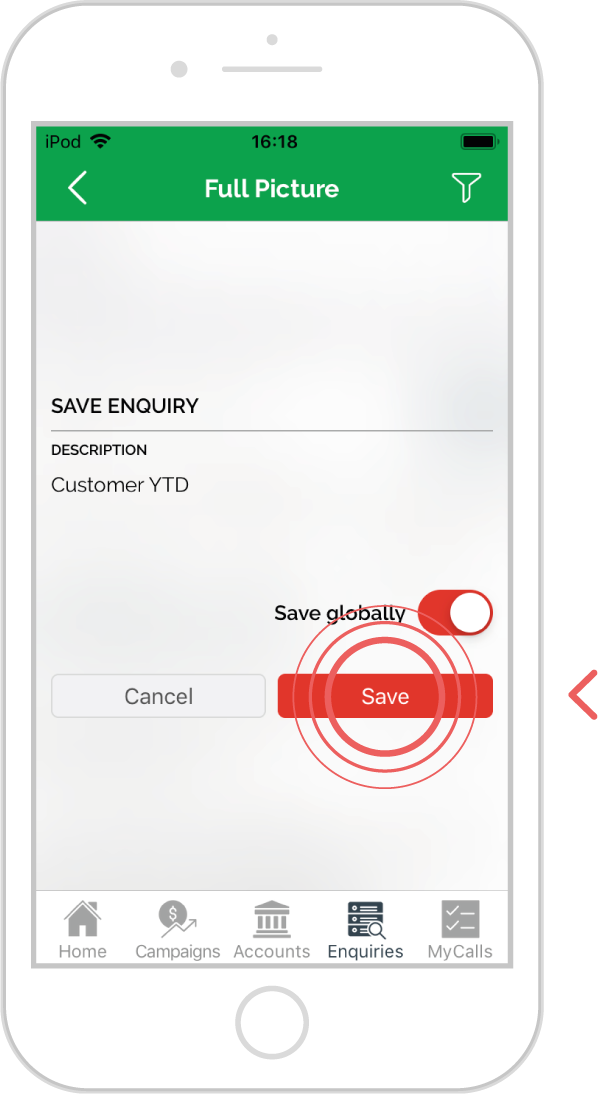 Save an enquiry - iOS 6