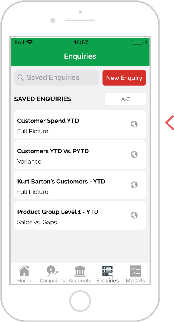 How to export an enquiry - iOS 2