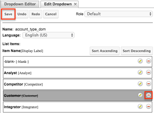 AccountType DDList RemoveCustomer