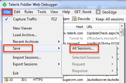 Fiddler AllSessions