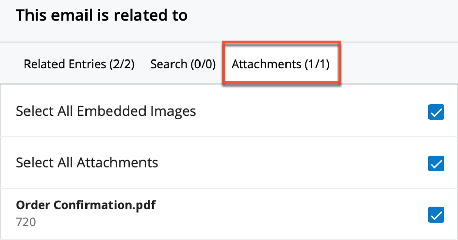 Archive with Options choose attachments