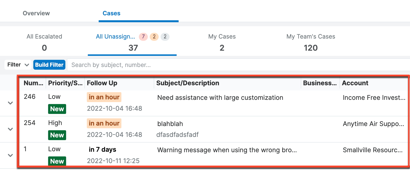 ServiceConsole CasesInformation