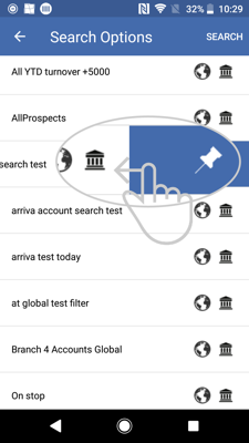 How to pin a saved search - Android 4 copy