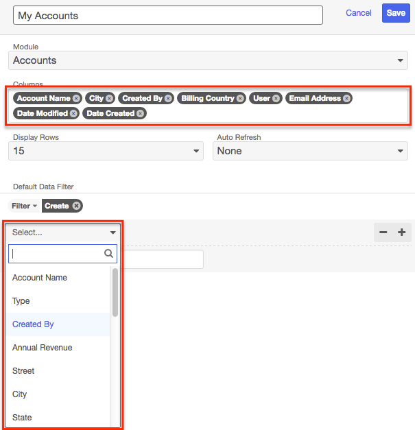 AccountListViewDashlet PostEdit