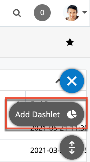 RecordViewDashboard FAB AddDashlet