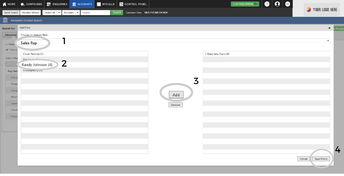 How to create and save an Account search 4-01