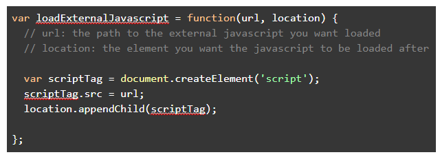 Function for externally loading a javascript function