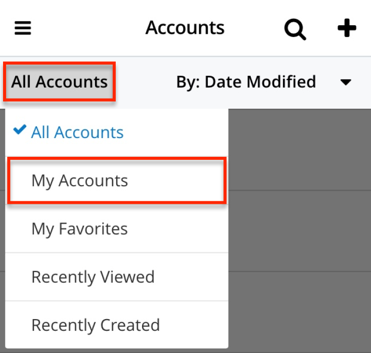 Mobile MyAccountFilter