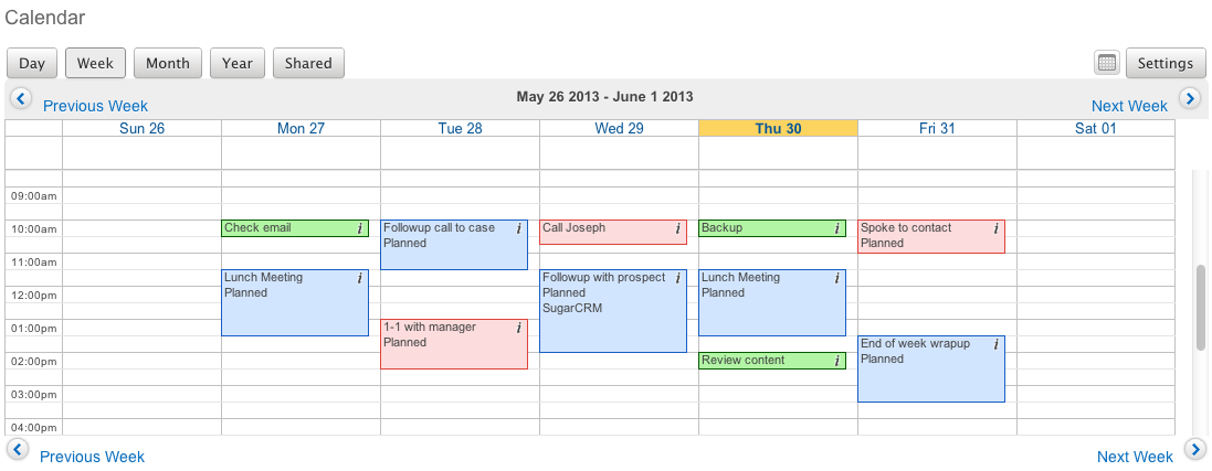 Working With Legacy Calendar - SugarCRM Support Site