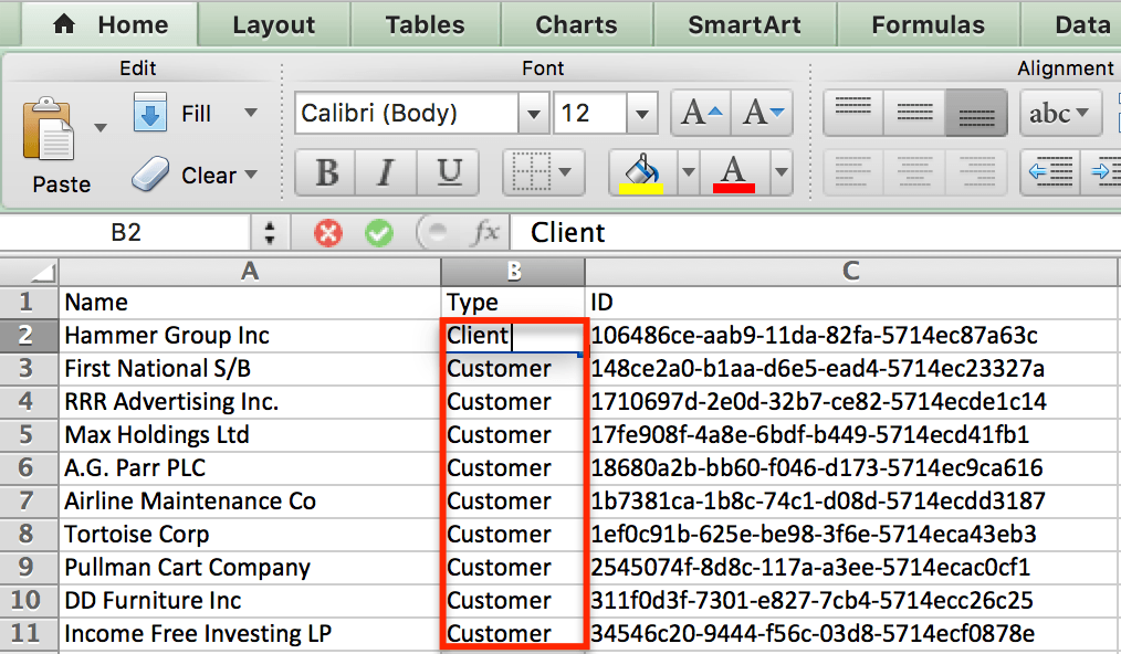 AccountType ChangetoClient