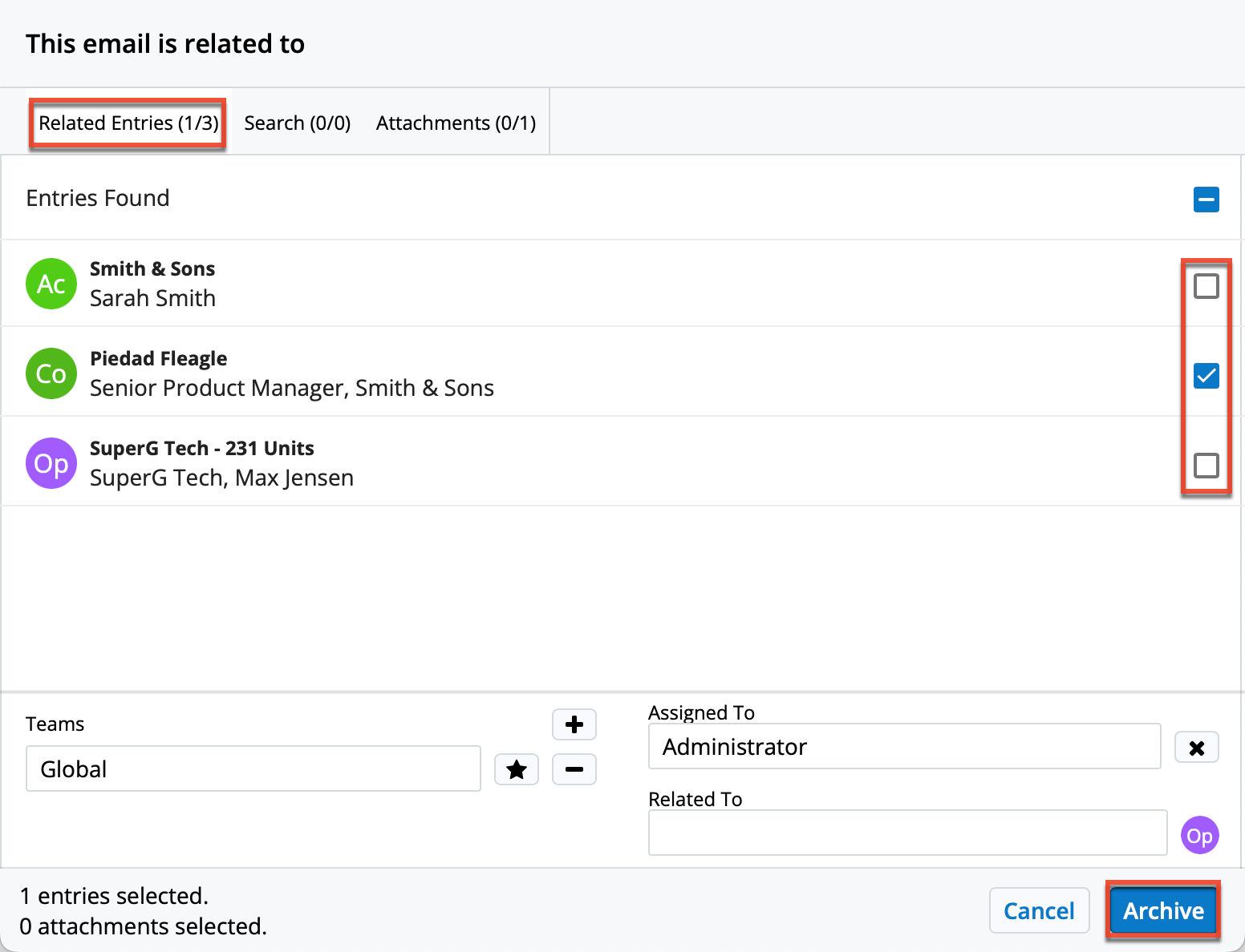 Archive With Options choose related entries