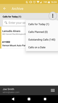 How to see Archived Calls Android 3-01