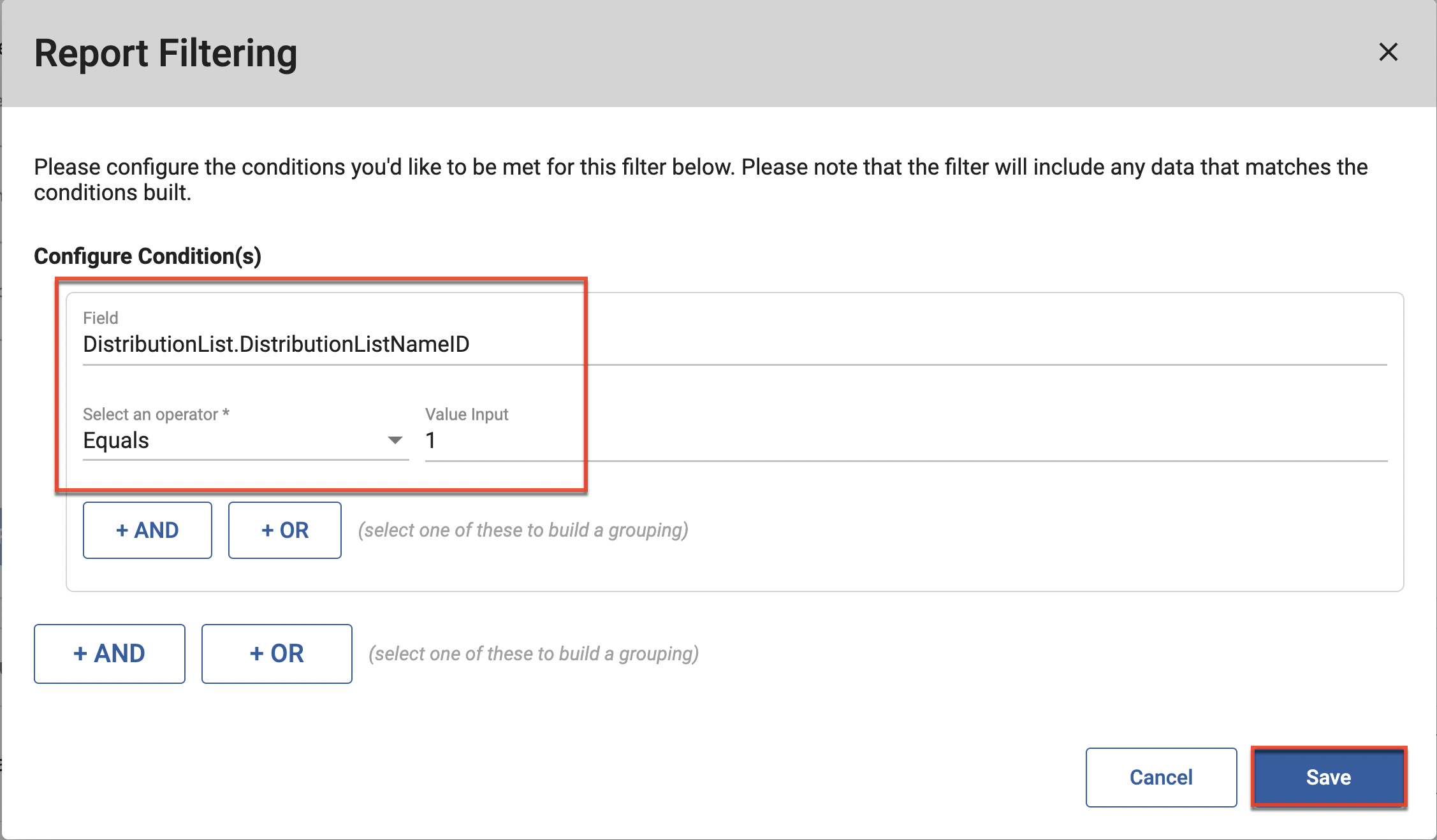 SM KB Reports dislist filtercriteria