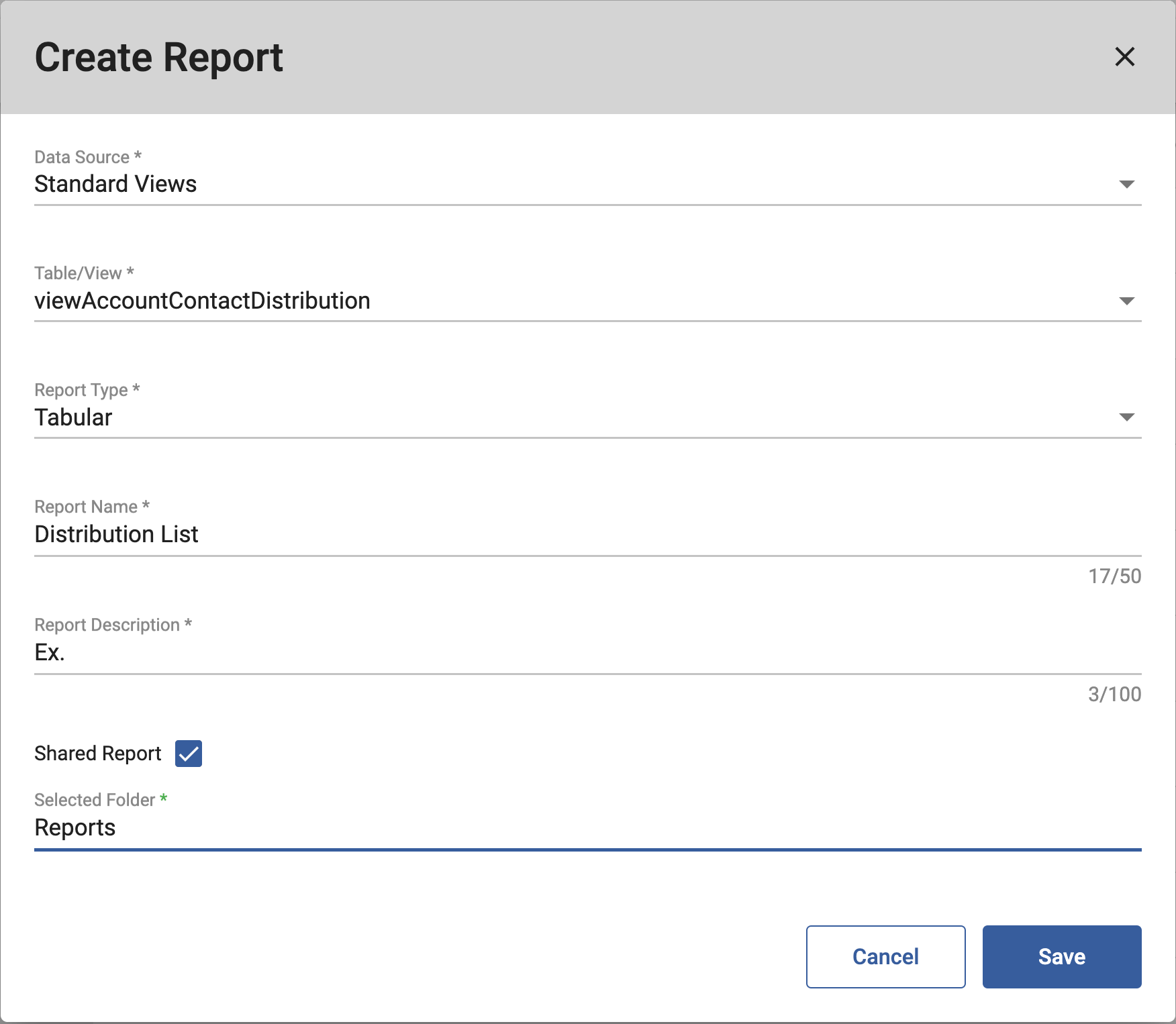 SM KB Reports distlist create