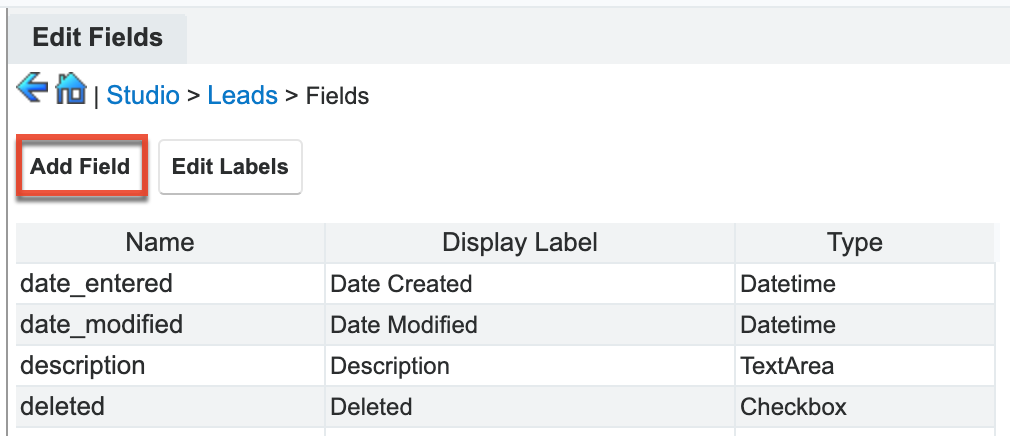 Add field to Leads module