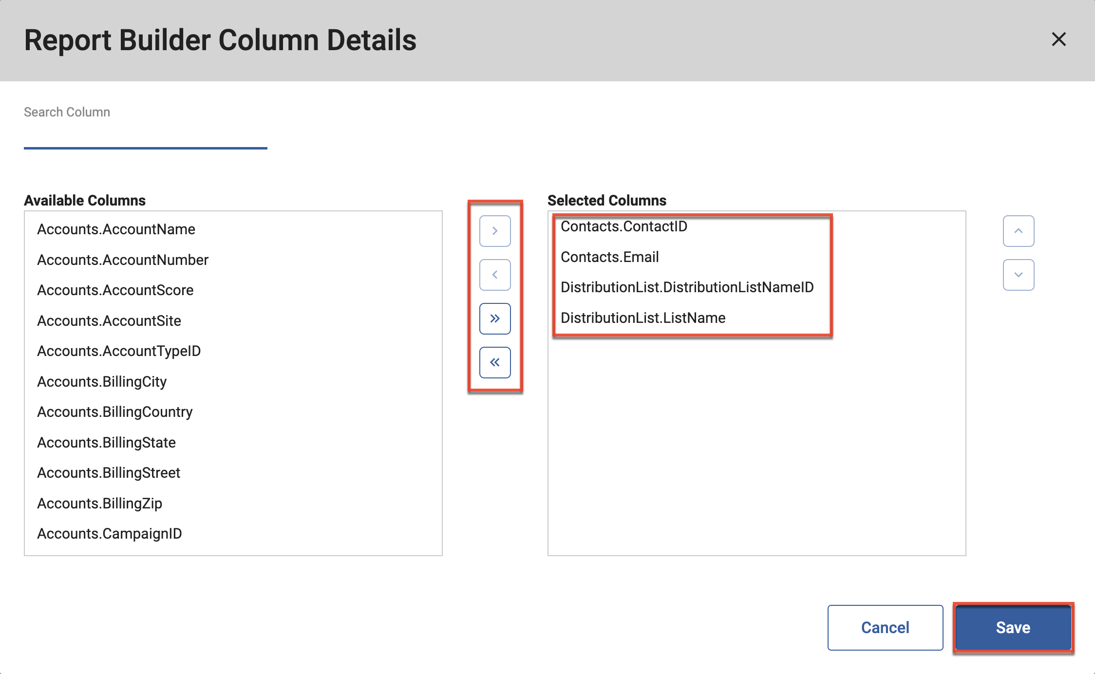 SM KB dislist addfields