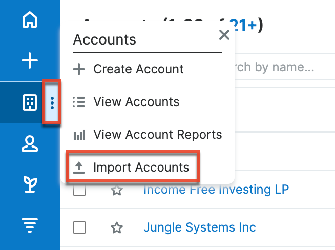 Import account records