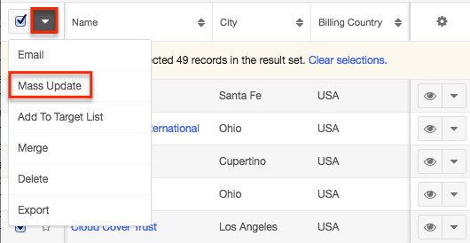 Accounts TypeCustomer MassUpdate