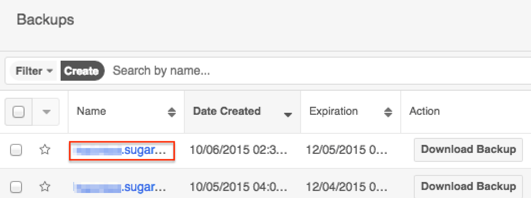 Backups ListVIew BackupRecord