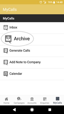 How to archive a call - Android 6-01