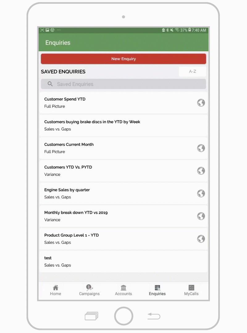 How to view and export invoice numbers for a specific date range ANDROID 02