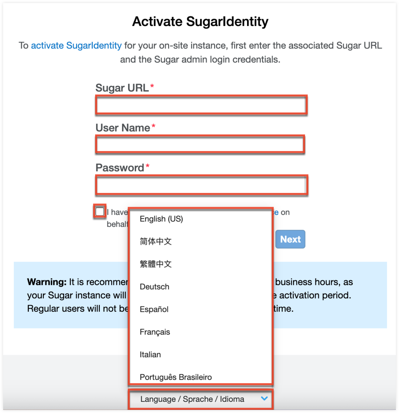 SugarIdentityActivation_ActivateSugarIdentityPage